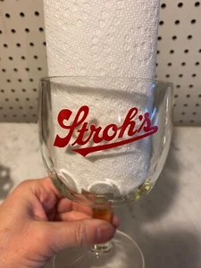 "Vaso de cerveza con huella digital de Stroh's - vajilla de bar de colección 14 oz 1960" - Imagen 1 de 11