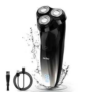 3D Electric Men's Shaver Razor Washable Head Pop Up Trimmer Rotary Shaving USB - Picture 1 of 11