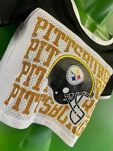 NFL Pittsburgh Steelers Girls' Glittery Crop Top Style Youth Medium 10 - Picture 1 of 4
