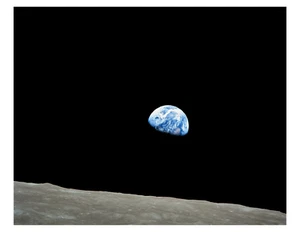 "Stampa foto NASA 1968 Apollo 8 Earthrise View 8x10 su 8,5"" x 11" - Foto 1 di 1
