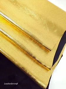 Gold Metallic perforiertes weiches Leder - Bild 1 von 3