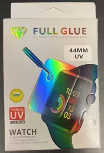 Proteggi schermo vetro temperato per Apple Watch Series 7 6 5 4 SE (44 mm) UV - Foto 1 di 5