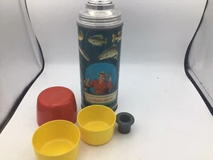 Vintage Aladdin Angler ein Quart heiß & kalt #51 Angeln Vakuum Flasche Thermoskanne - Bild 1 von 5