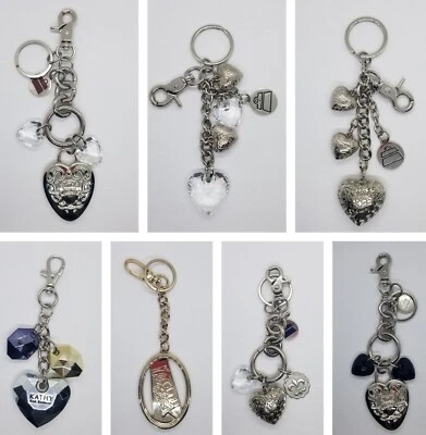 Kathy Van Zeeland Cartera Bolso Dije Llavero Lote de 7 - Corazón Tono Plata Llavero Foto 1 de 4