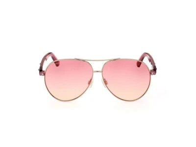 Óculos de sol aviador Swarovski SK392 28T ouro rosa e rosa armação de metal 60-11-140 - Imagem 1 de 3