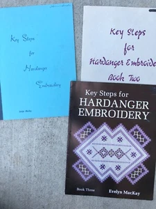 Key Steps for Hardanger Embroidery Pattern Books 1, 2, & 3 Lot Evelyn MacKay - Picture 1 of 5
