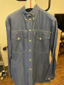 Versace Vintage 1990s Denim Shirt S Unisex - Picture 1 of 7