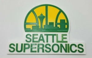 Seattle Supersonics 3D Basketball Logo (3 Versions) - Emblem, Ornament or Magnet - Picture 1 of 14
