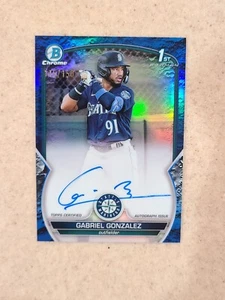 2023 Bowman Chrome Gabriel Gonzalez 1ST BLUE CRATER REFRACTOR AUTO #/150 #CPA-GG - Bild 1 von 2