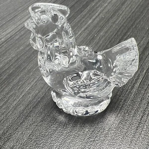 Waterford Crystal Chicken Ornament on nest 3 french hens Christmas 12 days of - Picture 1 of 6