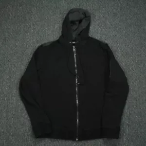 Diesel Hoodie Mens Large Black Full Zip Pockets Hooded - Picture 1 of 8