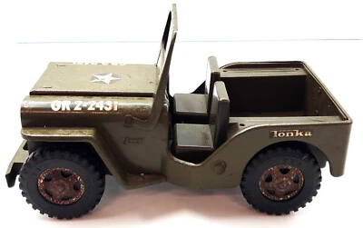 Vintage Tonka GR 2-2431 US Army Jeep Pressed Steel No Top - Image 1 of 4