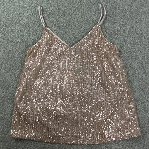 Calvin Klein Womens Medium Pink Sequin Fancy Tank Top Sleeveless Blouse NWT - Picture 1 of 18
