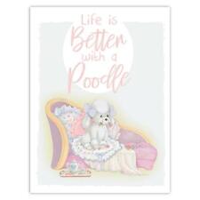 Gift Sticker : Life is Better with a Poodle Pastel Dog Watercolor Home House