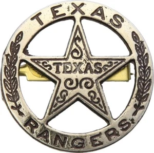 Réplica de insignia Denix Texas Ranger 1,5 pin posterior de metal acabado de latón DX102 102 - Imagen 1 de 1