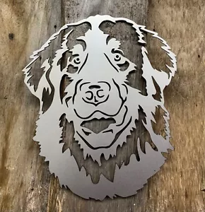 LEONBERGER HUND STAHL WAND KUNST RASSE STAMMBAUM GARTEN HAUS DEKOR GESCHENK - Bild 1 von 3