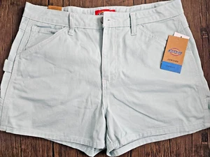 NEW Dickies Shorts Women's Junior Size 9/29 Blue Carpenter High Rise Twill - Picture 1 of 7