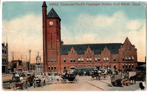 Texas and Pacific Passenger Station Fort Worth Texas Postcard EARLY 1900'S - Picture 1 of 2