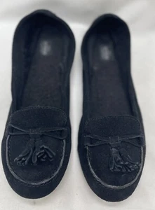Crocs Dual Comfort Moccasins Suede Shoes Womens Size 9 M Black Slip On EUC - Picture 1 of 7