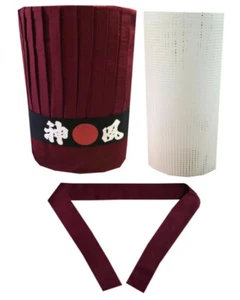 Hibachi Chef Tall Hat Set Chef Tall Hat Headband Necktie Hat Insert Net Chef Hat - Picture 1 of 6