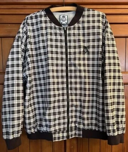 Izod Plaid Golf XL Windbreaker Jacket Vintage Prep Pro Grandpa 80s Club Tartan Zip - Bild 1 von 9