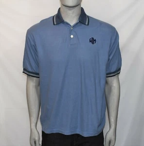 Arnold Palmer Mens Medium Blue Short Sleeve Breathable Cotton Golf Polo Shirt  - Picture 1 of 5