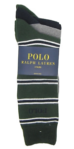 Ralph Lauren Men's Socks 3 Pairs Bundle Shoes 6 -12 in Blue and Green