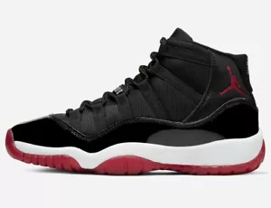 Air Jordan 11 Retro GS ""Bred"" 378038-061 Playoffs Bulls True Red XI bianco BG OG - Foto 1 di 6