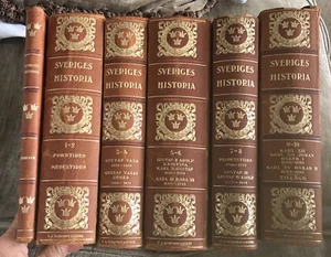 1903  Set History of SWEDEN Sveriges Historia Emil Hildebrand  LEATHER Books - Picture 1 of 24