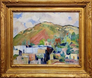 Helen Katharine Forbes-Village by the Bay area-1920s Impressionist Oil painting - Picture 1 of 9