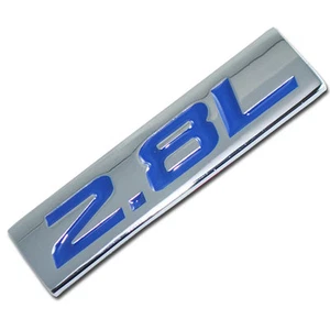CHROME/BLUE METAL 2.8L ENGINE RACE MOTOR SWAP EMBLEM BADGE FOR TRUNK HOOD DOOR - Picture 1 of 1