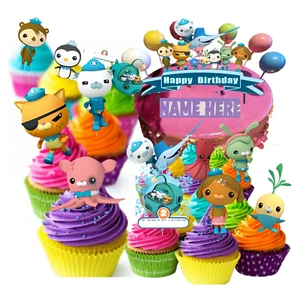 OCTO CUPCAKE CAKE TOPPER BIRTHDAY SUPPLIES DECORATION THEME IDEA FAVOR LIGHT - Picture 1 of 25