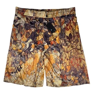Barabas Shorts Mens 4XL Caramel Peacock Floral Baroque Design Drawstring Spandex - Picture 1 of 7