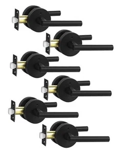 6 Packs Matte Black Door Handles, Heavy Duty Lever Handle for Interior - Picture 1 of 7