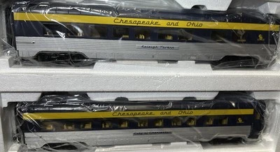 MTH Rail King 30-6763 Chesapeake & Ohio 60’ Sleeper/Diner 2-CAR Set O-Gauge C&O - Image 1 of 4