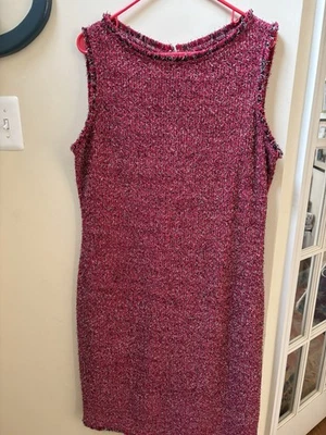 NWT St John Knit Dress - Size 16 - Red, Black and White Tweed - Image 1 of 3