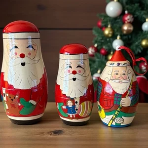 Lote Mixto MUÑECAS ANIDACIÓN SANTA CLAUS De Colección 10 piezas - Imagen 1 de 7