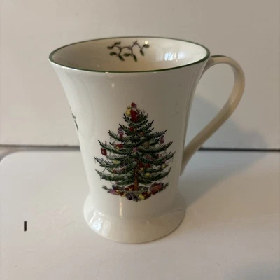 Spode "Christmas Tree" by Pimpernel~Tall Footed 12 Oz Mug~Dishwasher Safe 4.75"T - Image 1 of 4