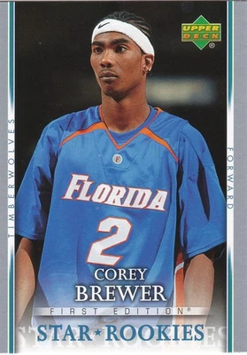 2007-08 UD 1st Edition COREY BREWER Star Rookies card #207 Timberwolves - Image 1 of 2
