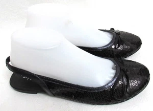 Zapatos Hypnotic con cordones planos de lentejuelas negras para mujer talla 8,5 - Imagen 1 de 9