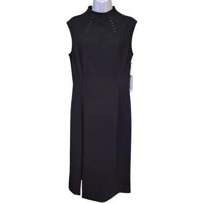 Vestido Ivanka Trump Para Mujer’s 10 Negro Sin Mangas Cuello Alto Funda Clásico Negocios Foto 1 de 4