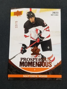 2023 UD TEAM CANADA PROSPECTUS MOMENTOUS ORANGE /75 MATTHEW WOOD - Picture 1 of 2