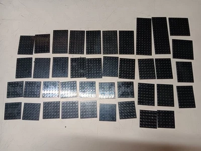 LEGO LOTE A GRANEL 40 PLACAS PLANAS NEGRAS 6X6 6X8 6X10 6X16 8X8 Foto 1 de 3