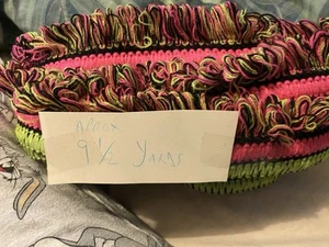 Vintage Sewing Trim Edging Haberdashery true vintage green pink 60s 9 1/2 yards - Picture 1 of 2
