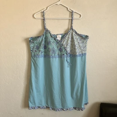 Camisa para dormir Secret Treasures para mujer Plus 3X azul cami sin mangas ajustable Foto 1 de 4