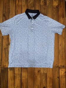 Deolax Golf Polo Shirt Men's Size Xxl Floral Stretch Performance Blue - Picture 1 of 5