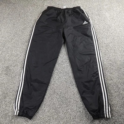 De Colección Adidas Pantalones Para Hombres L Negro Cremallera Pista Cortavientos Jogger Gimnasio Entrenamiento Años 90 Y2K Foto 1 de 4
