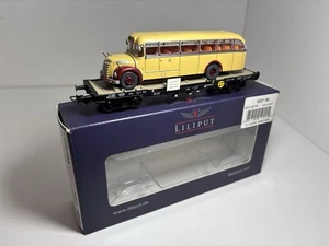LILLIPUT HO L235783 8 WHEEL LOW LOADER + BUS *NICE CONDITION* NEAR NEW - Picture 1 of 7
