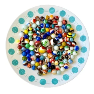 Vintage Variety Of Multicolored Marbles-Large Lot Of 120 Glass Marbles-1.7lbs - Picture 1 of 5