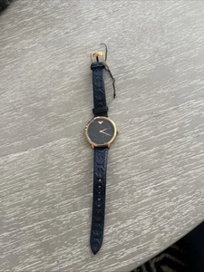 NEW WOMENS EMPORIO ARMANI BLUE LEATHER BAND ROSE GOLD TONE WATCH - AR11231 - Picture 1 of 5